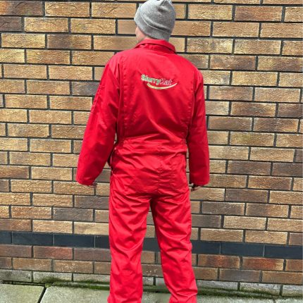 SlurryKat Overalls in Red with Logo